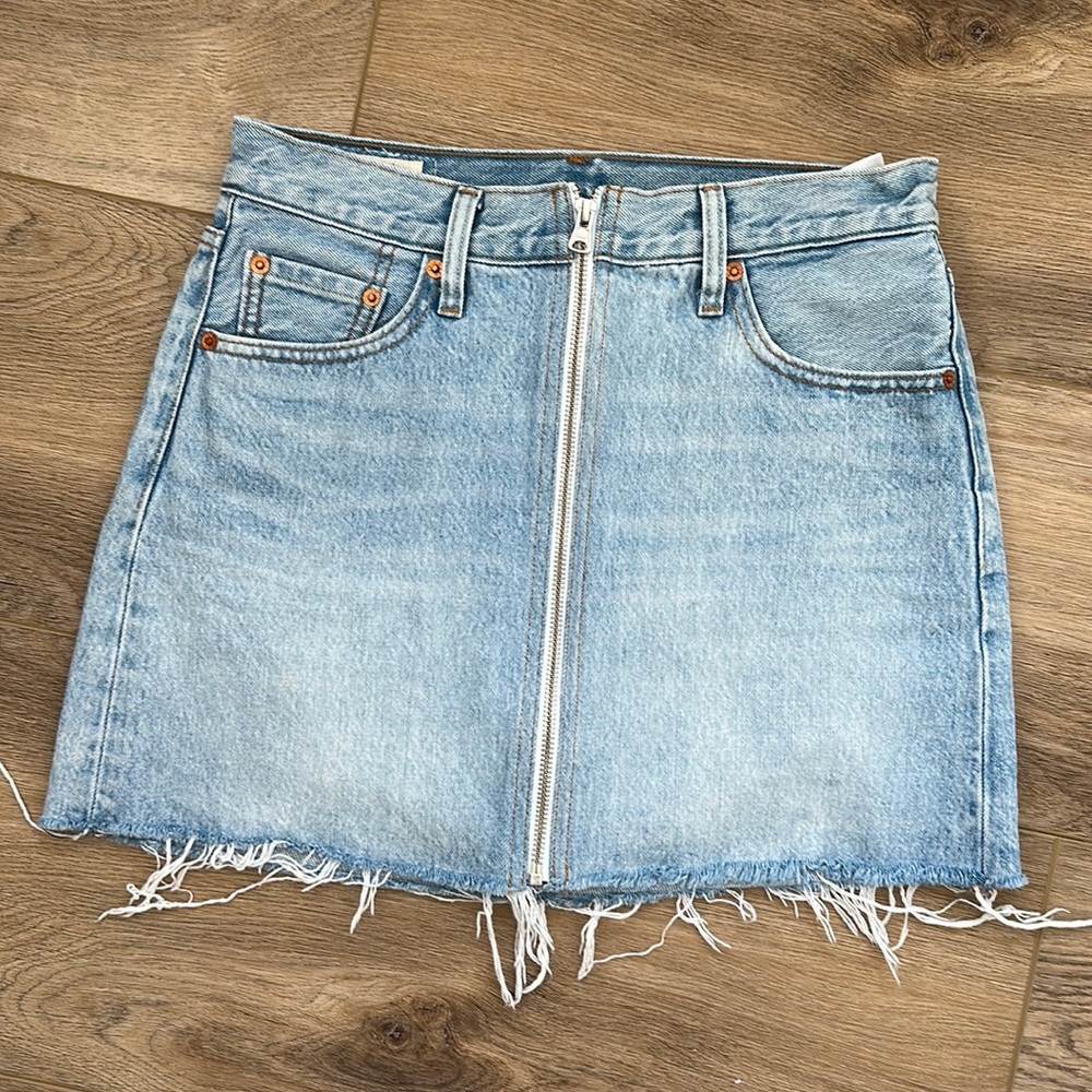 Levi’s deconstructed mini skirt with zipper